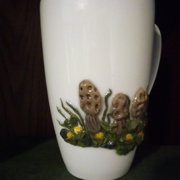 Hand Sculpted Morel Mushroom Coffee Mug Christmas Gifts - Picture 2 of 4